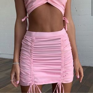 Tigermist pink ruched skirt NWT